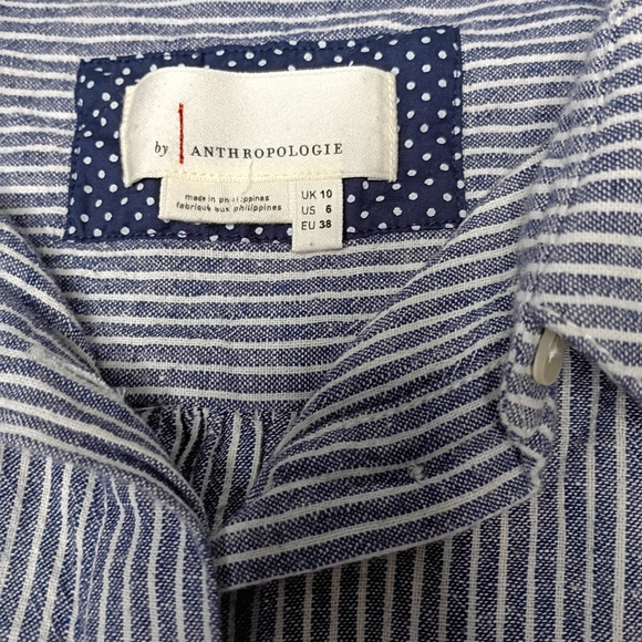 Anthropologie Blue and White Striped Jumpsuit - Picture 3 of 8